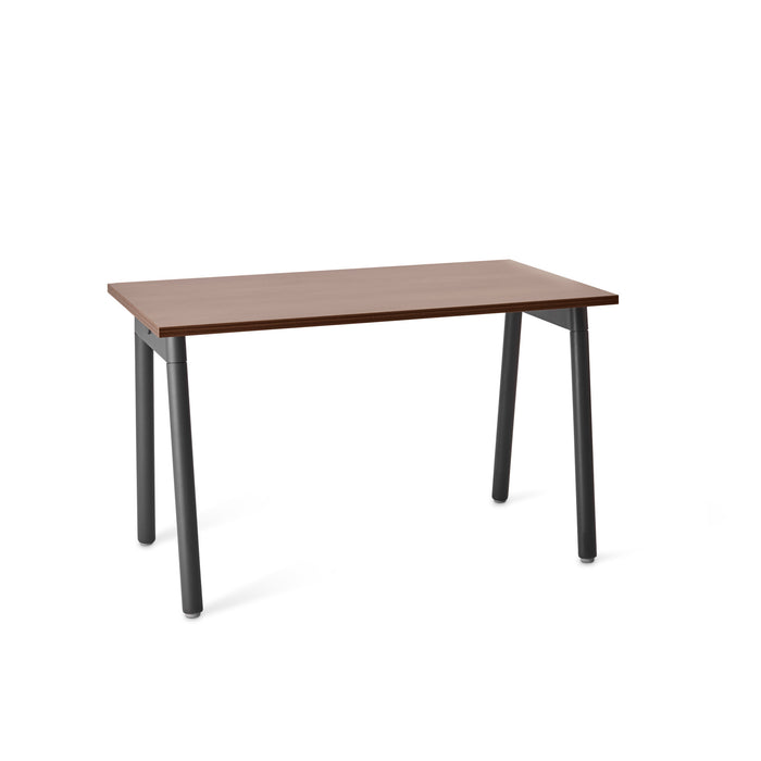 Modern wooden desk with black legs on a white background (Walnut-47&quot;)