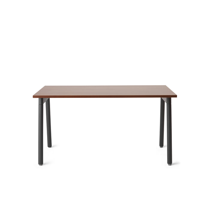 Wooden desk with black legs on a white background. (Walnut-57&quot;)