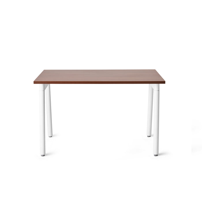Modern wooden table with white legs on a white background (Walnut-47&quot;)