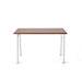Modern wooden table with white legs on a white background (Walnut-47&quot;)