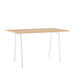 Modern wooden desk with white legs on a white background. (Natural Oak-72&quot; x 36&quot;)