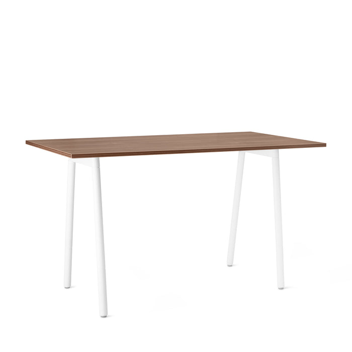 Modern wooden table with white legs isolated on white background. (Walnut-72&quot; x 36&quot;)