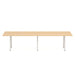 Modern modular conference table with wooden top and metallic legs on a white background. (Natural Oak-124&quot; x 42&quot;)