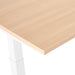 Close-up of a light wood tabletop with a white metal leg on a white background. (Natural Oak-57&quot;)(Natural Oak-47&quot;)(Natural Oak-60&quot;)