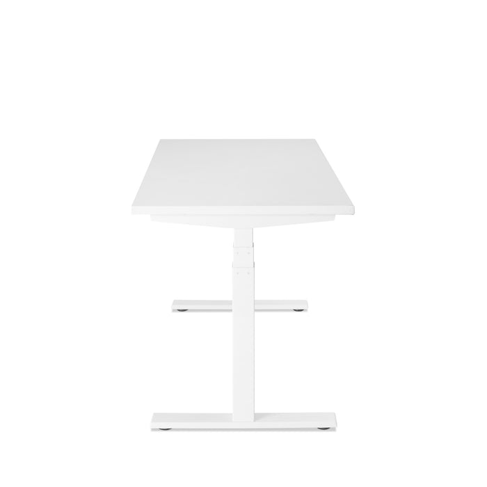 White adjustable standing desk on a white background (White-57&quot;)(White-57&quot;)