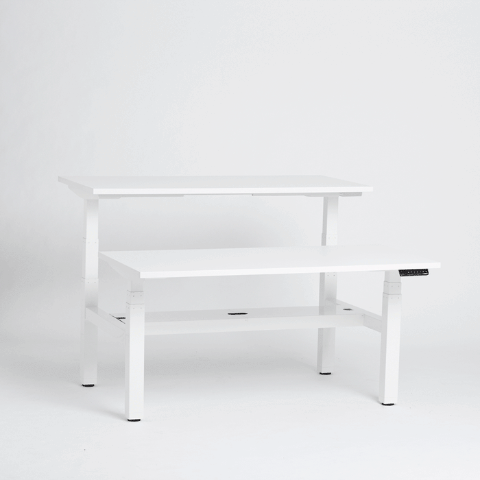 White modern minimalist desks in a white studio setting (White-57&quot;)