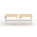 Two modern height-adjustable desks on white background (Natural Oak-47&quot;)