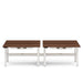 "Two brown wooden tabletops with white metal legs on a white background" (Walnut-57&quot;)