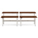Modern two-tone wood and metal benches on a white background. (Walnut-60&quot;)