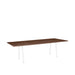 Modern minimalist wooden table with white legs on a white background. (Walnut-96&quot; x 42&quot;)
