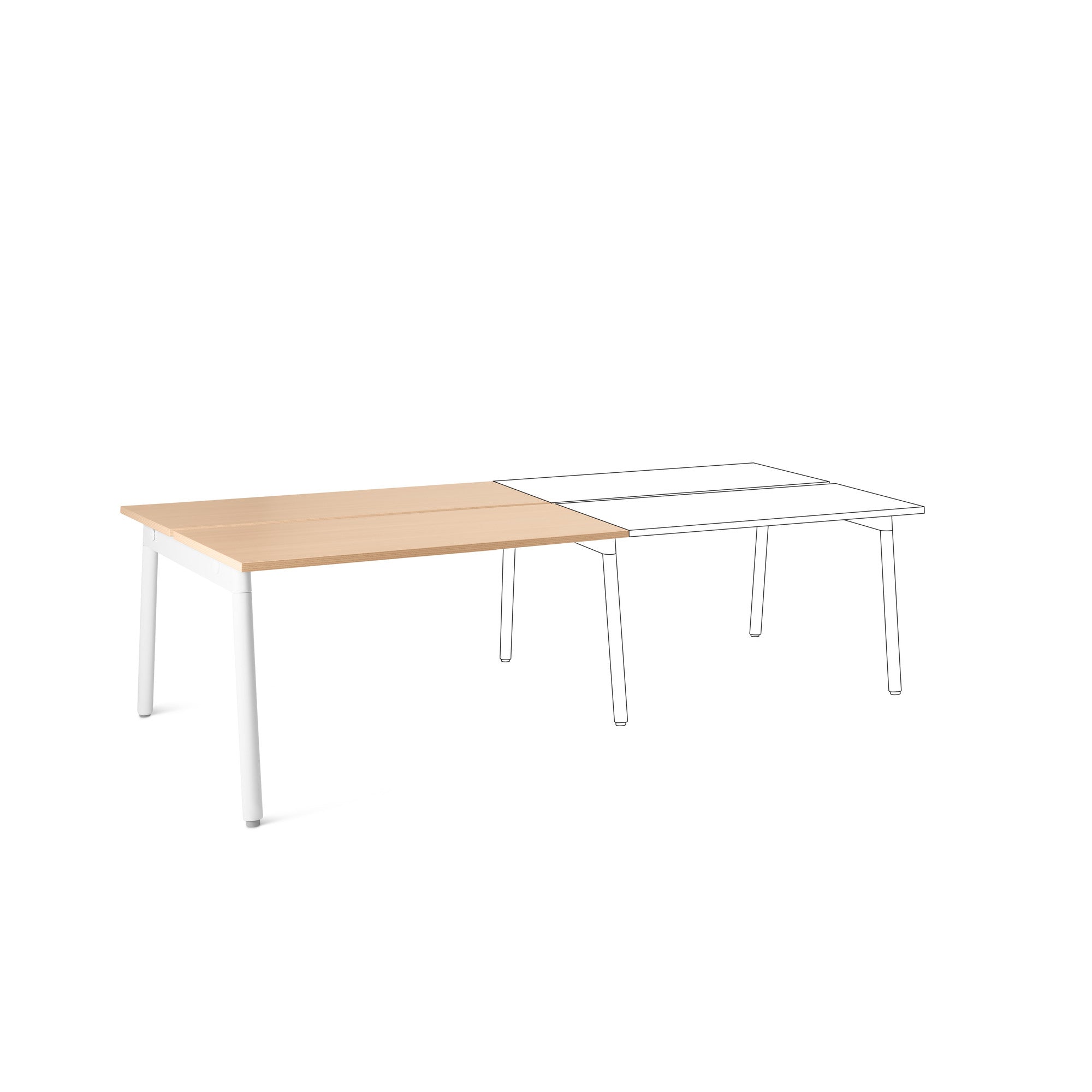  (Natural Oak-47"-White)