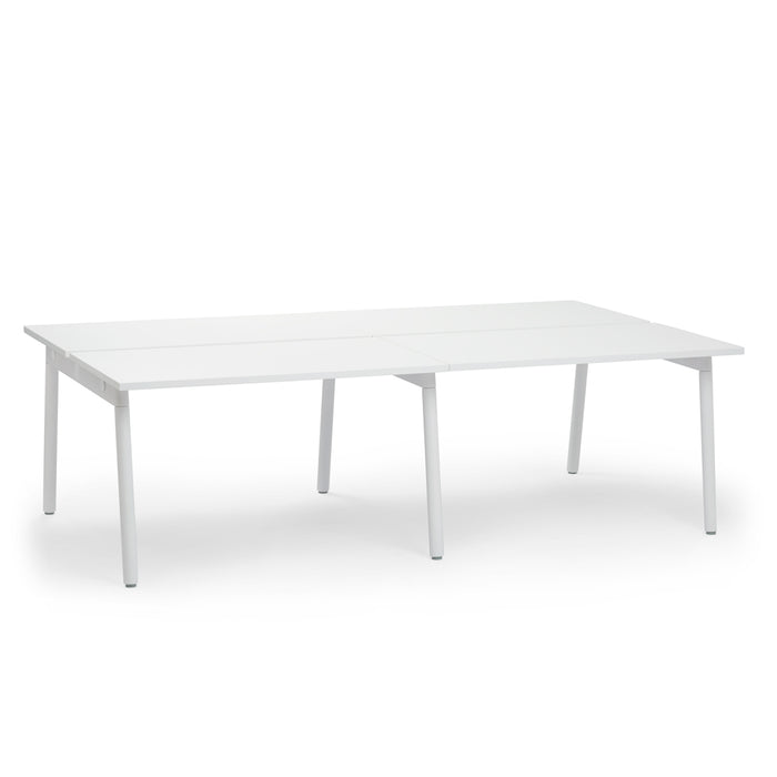 White modern extendable dining table isolated on a white background. (White-47&quot;)