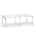 White modern extendable dining table isolated on a white background. (White-47&quot;)