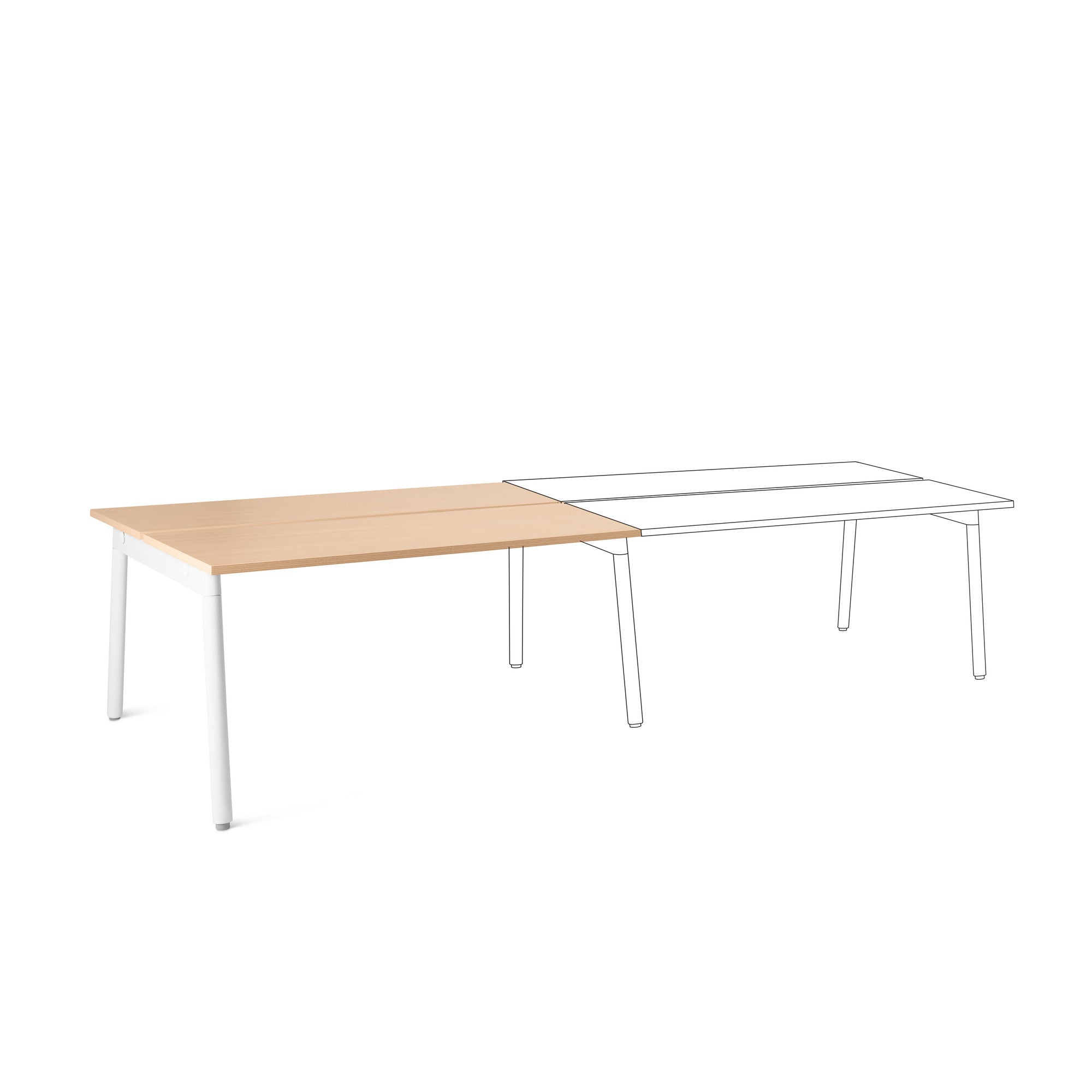  (Natural Oak-57&quot;-White)