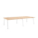 Modern light wood table with white legs on a white background. (Natural Oak-57&quot;)