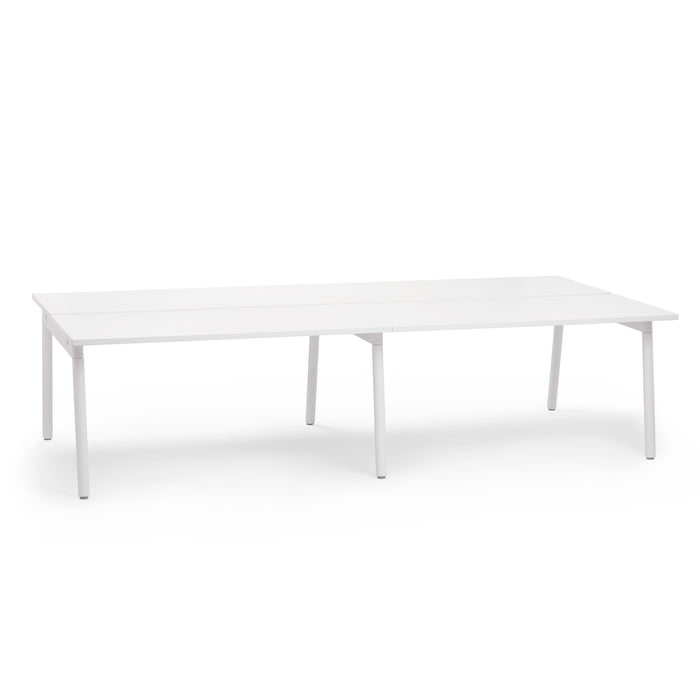 White modern minimalist design dining table on a white background. (White-57&quot;)