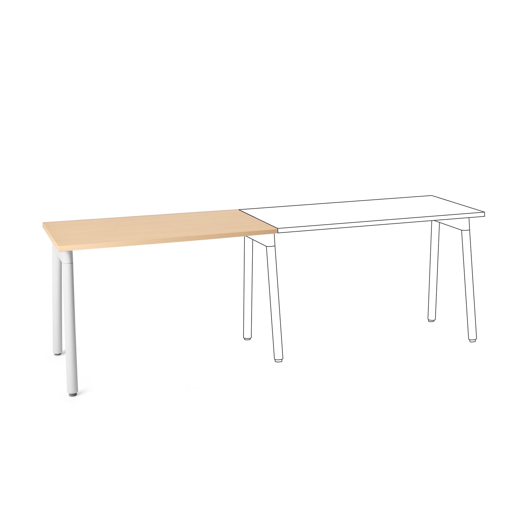  (Natural Oak-47"-White)