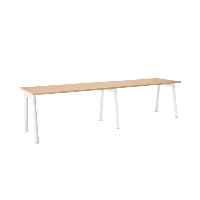 Modern light wood table with white legs on a white background (Natural Oak-57&quot;)