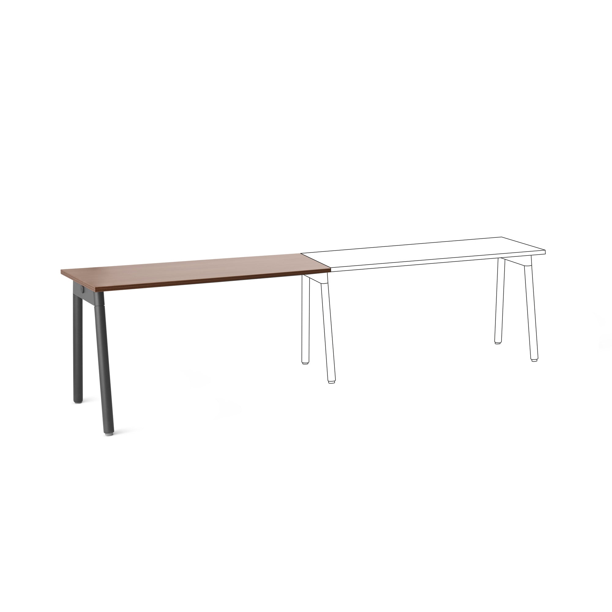  (Walnut-57"-Charcoal)