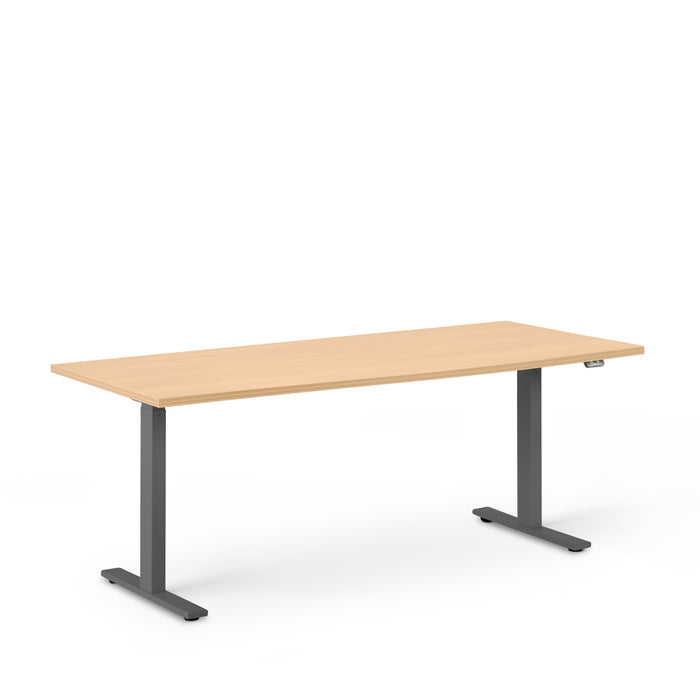 Modern wooden office desk with metal legs on a white background. (Natural Oak-72&quot;)