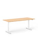 Modern wooden office desk with white metal legs on a white background. (Natural Oak-72&quot;)