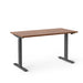 Adjustable height desk with wooden top and black frame on a white background. (Walnut-47&quot;)