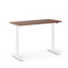 Adjustable height desk with brown top and white frame on a white background (Walnut-47&quot;)