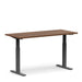 Modern adjustable height desk with wood finish and black frame on white background. (Walnut-60&quot;)