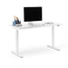 Modern white standing desk with computer monitor and office supplies. (White-47&quot;)