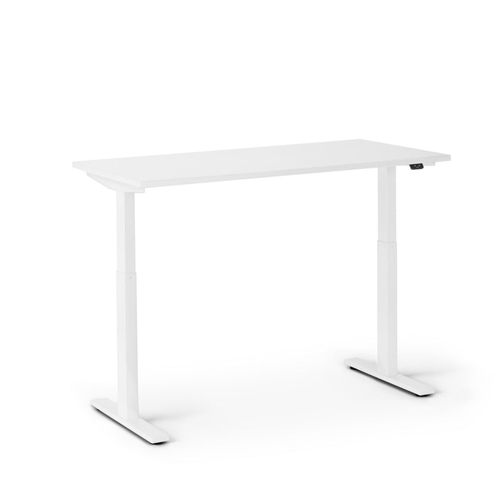 White modern adjustable standing desk isolated on white background. (White-47&quot;)