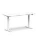 White adjustable standing desk with electronic controls on white background. (White-60&quot;)