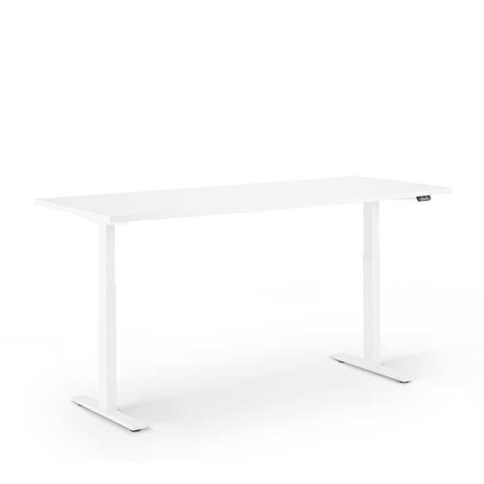 White modern standing desk with adjustable height on a clean background (White-72&quot;)