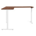 Modern adjustable standing desk with white legs and wooden top (Walnut)