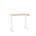 Modern adjustable standing desk with white frame and light wood top on a white background. (Natural Oak-47&quot;)