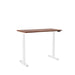 Modern adjustable standing desk with white legs and wooden top on a white background. (Walnut-47&quot;)