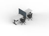 Modern office workstation with partition and ergonomic chairs on white background. (White-47&quot;)(Walnut-47&quot;)(Natural Oak-57&quot;)(Walnut-57&quot;)