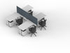 Modern office workspace with desks and chairs in a clean white layout. (White-47&quot;)(Natural Oak-47&quot;)(Walnut-47&quot;)(Natural Oak-57&quot;)(Walnut-57&quot;)
