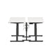 Alt text: "Adjustable white standing desks with black frames and cable management system isolated on white." (White-47&quot;)