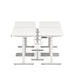 Modern white height-adjustable desks on a white background. (White-47&quot;)
