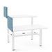 White modern office desk with blue partition on white background. (Slate Blue-27&quot;)