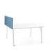 Modern white office desk with blue partition on a white background. (Slate Blue-55&quot;)