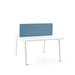 White office desk with blue partition on white background. (Slate Blue-45&quot;)