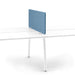White modern office desk with blue partition on white background. (Slate Blue-45&quot;)