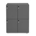 Modern gray metal office storage cabinet on a white background. (Charcoal)