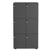 Gray metal storage locker with four compartments on a white background. (Charcoal)