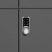 Digital door lock keypad with numeric buttons on a gray surface. (Charcoal)