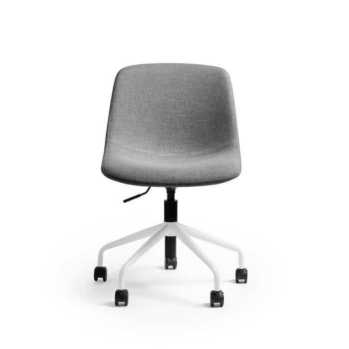 Modern gray office chair with adjustable height on white background. (Stone)