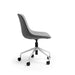 Modern gray office chair with white base and wheels on a white background. (Stone)
