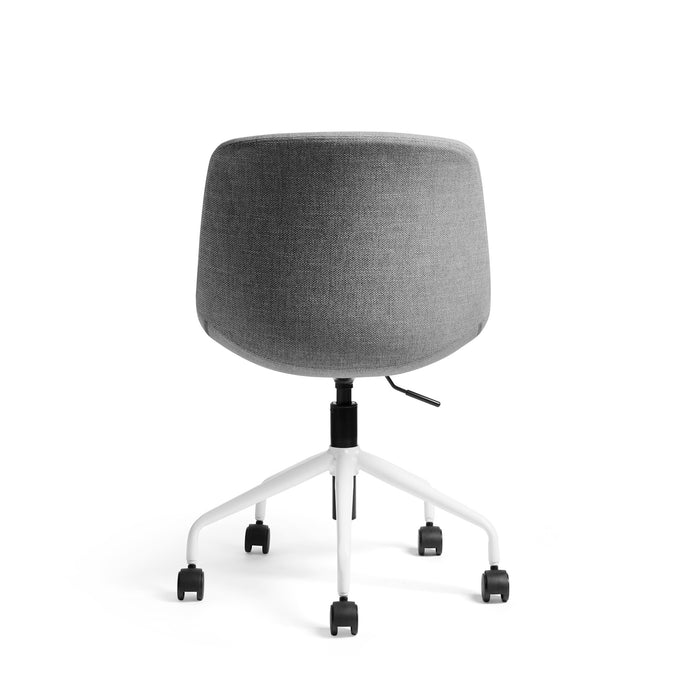 Modern gray office chair with white base isolated on white background (Stone)
