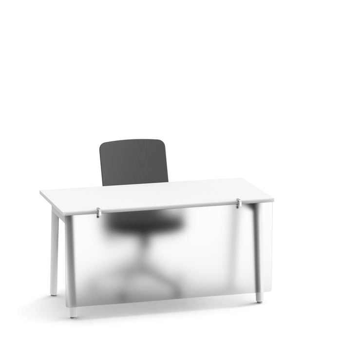Modern office desk with a black chair on a white background (45&quot;)